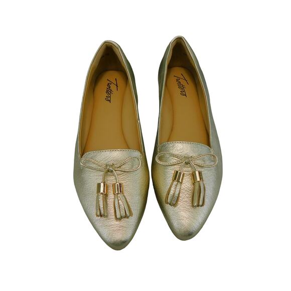 Trotters Women's Hope Flats Metallic Gold Shoes - Size 6.5M - Picture 3 of 9